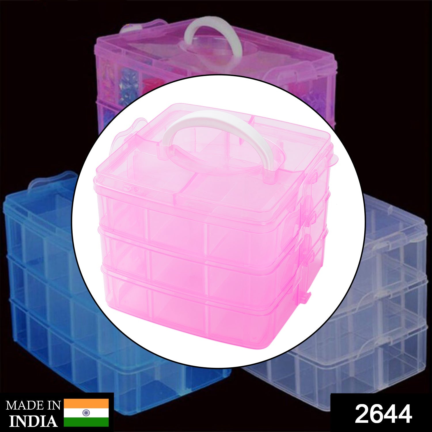 2644 3-Tier 18 Sections Transparent Stackable Adjustable Compartment Slot Plastic Craft Storage Box 2644 3-Tier 18 Sections Transparent Stackable Adjustable Compartment Slot Plastic Craft Storage Box